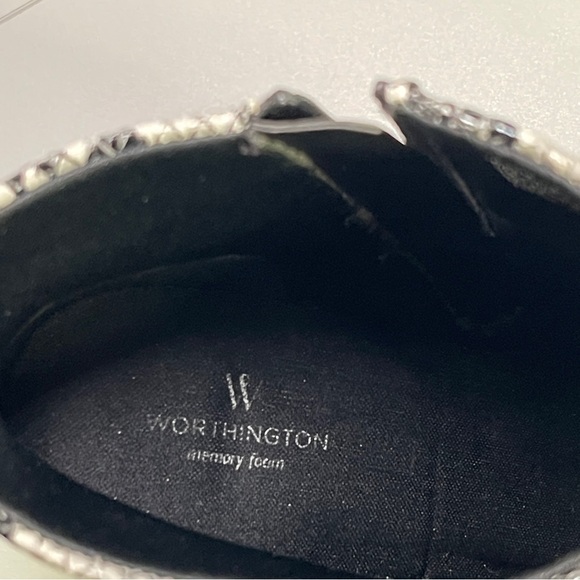 Worthington Lorna Snakeskin Ankle Booties Women 9.5 Pointed Toe Memoryfoam Zipup - Picture 11 of 13